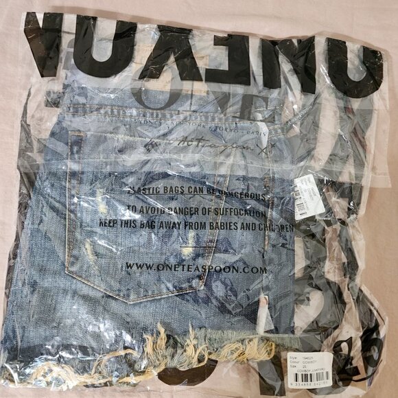 NWT One Teaspoon Cowboy Junkyard Distressed Frayed Hem Mini Jean Skirt Size 25 - Picture 16 of 16